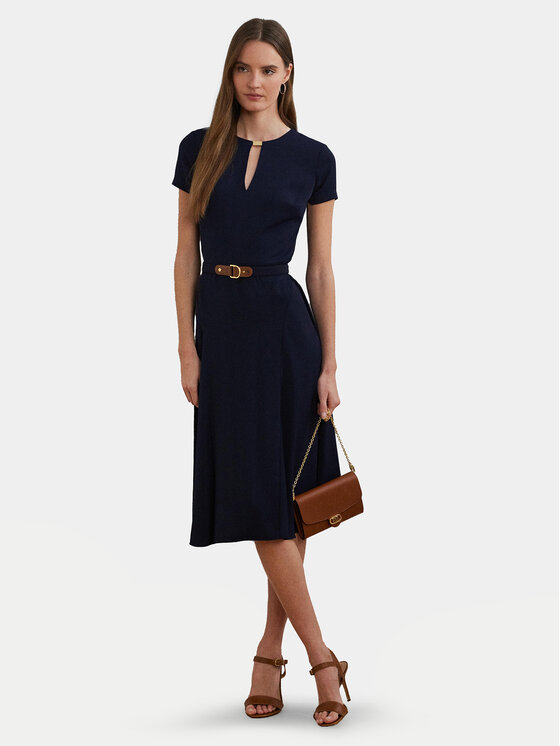 LAUREN RALPH LAUREN Sukienka koktajlowa 200973369001 Granatowy Regular Fit