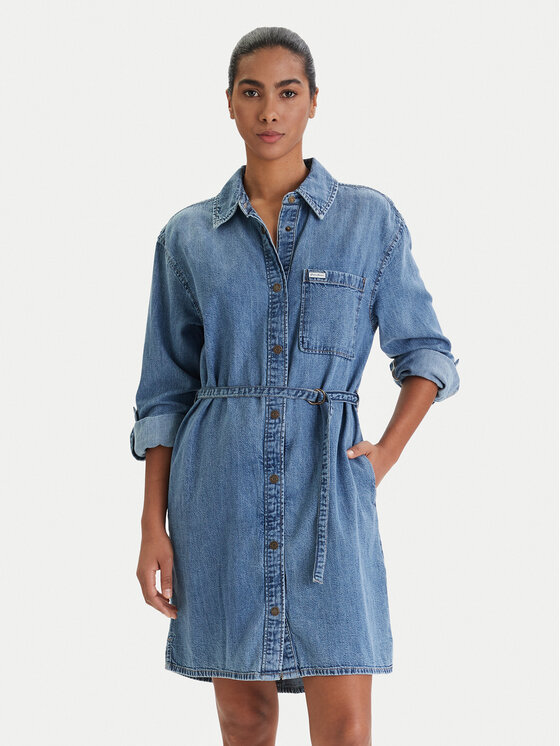 Guess Jeans Sukienka jeansowa W6RK26 D5M81 Niebieski Regular Fit