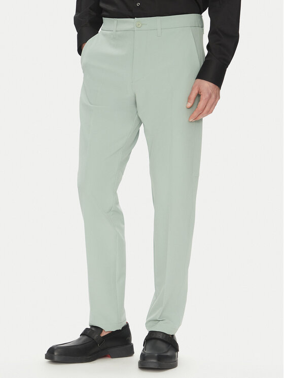 BOSS Spodnie materiałowe T_Commuter-Slim 50534303 Zielony Slim Fit