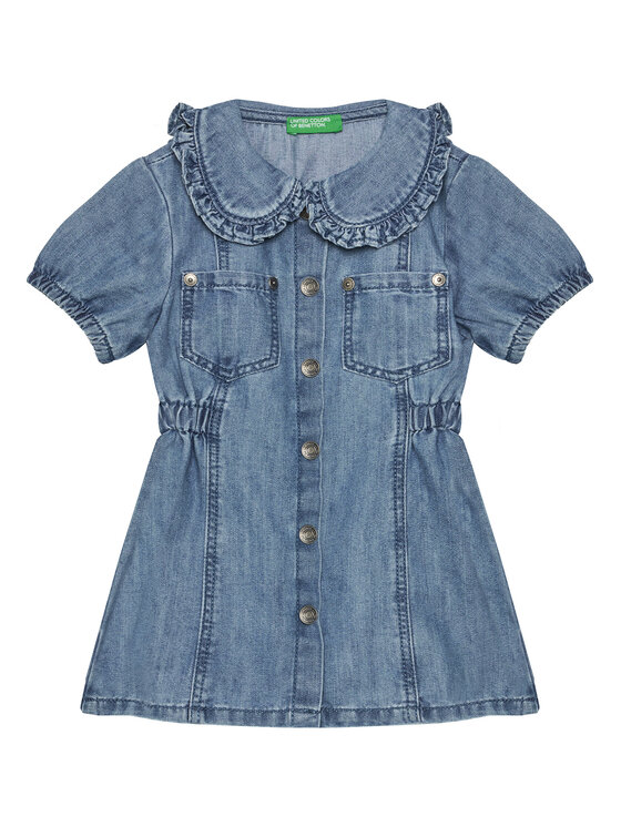 United Colors Of Benetton Sukienka jeansowa 41DWGV029 Niebieski Regular Fit
