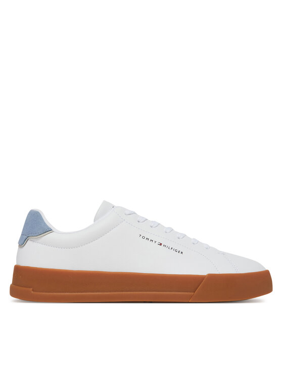 Tommy Hilfiger Sneakersy Th Court Lth Detail Ess FM0FM05367 Biały