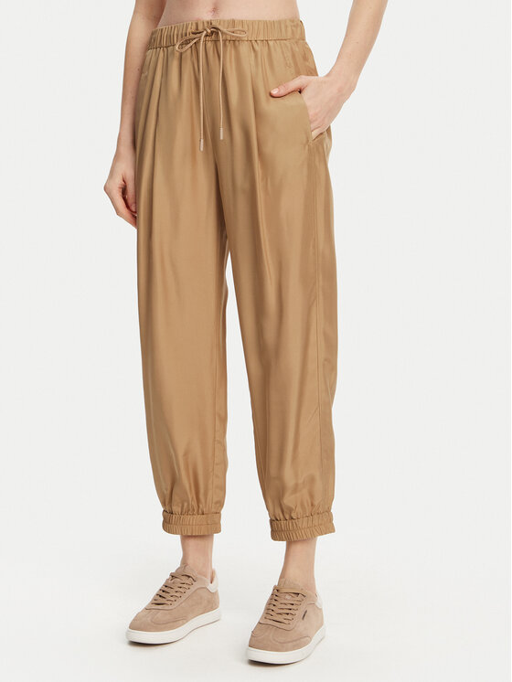 Marella Spodnie materiałowe Abetaia 2513131095 Beżowy Relaxed Fit