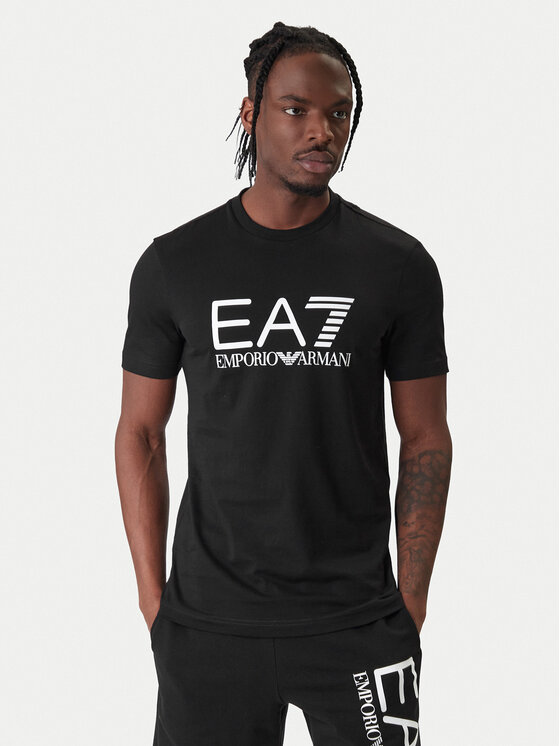 EA7 Emporio Armani T-Shirt 7M001412 AF22264 UC001 Czarny Regular Fit