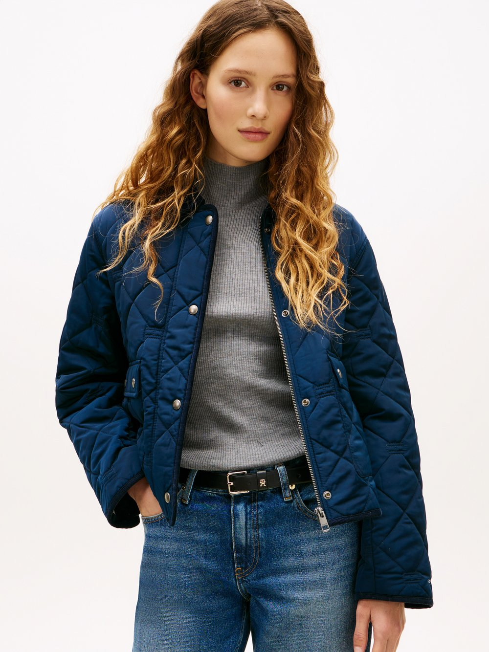Tommy Hilfiger Damska kurtka pikowana Kobiety Sztuczne włókno niebieski, S