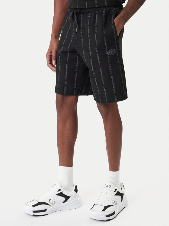 EA7 Emporio Armani Szorty sportowe 7M001393 AF12660 FC039 Czarny Regular Fit