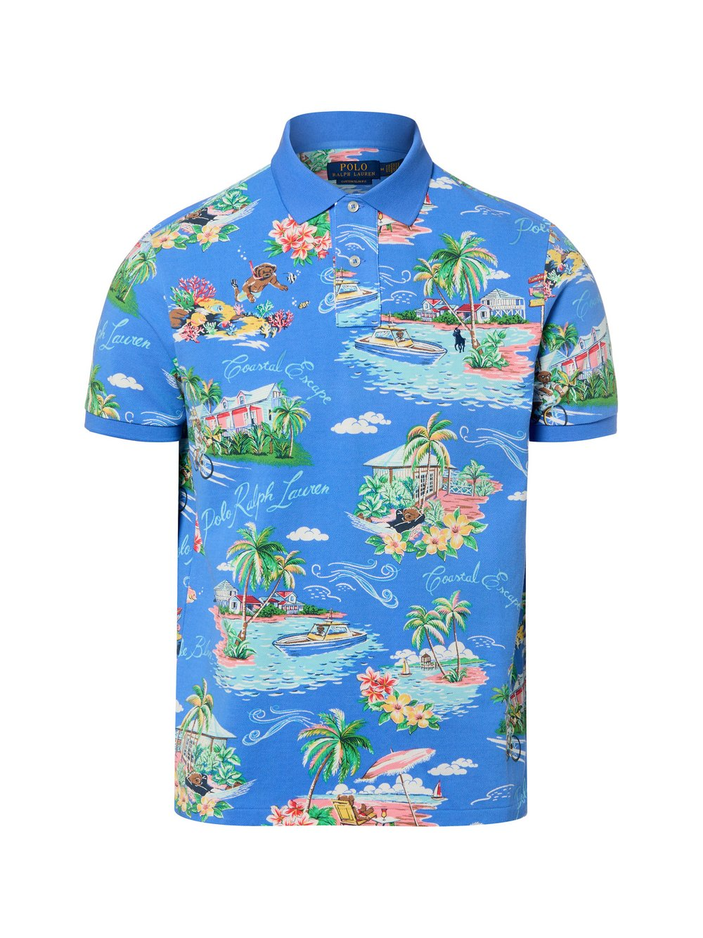 Polo Ralph Lauren Męska koszulka polo Mężczyźni Bawełna niebieski|wielokolorowy, L