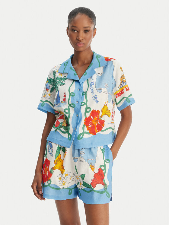 Seafolly Koszula Viva Vacation 55668-TO Błękitny Regular Fit