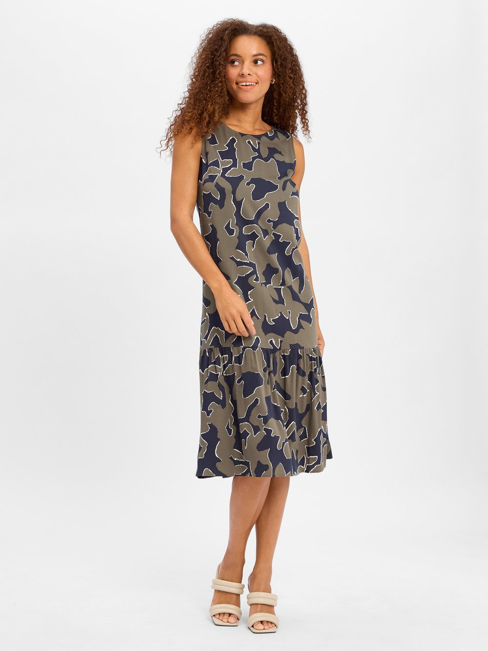 Opus Damska sukienka casual - Wicy wildflower Kobiety wiskoza niebieski|zielony, 40