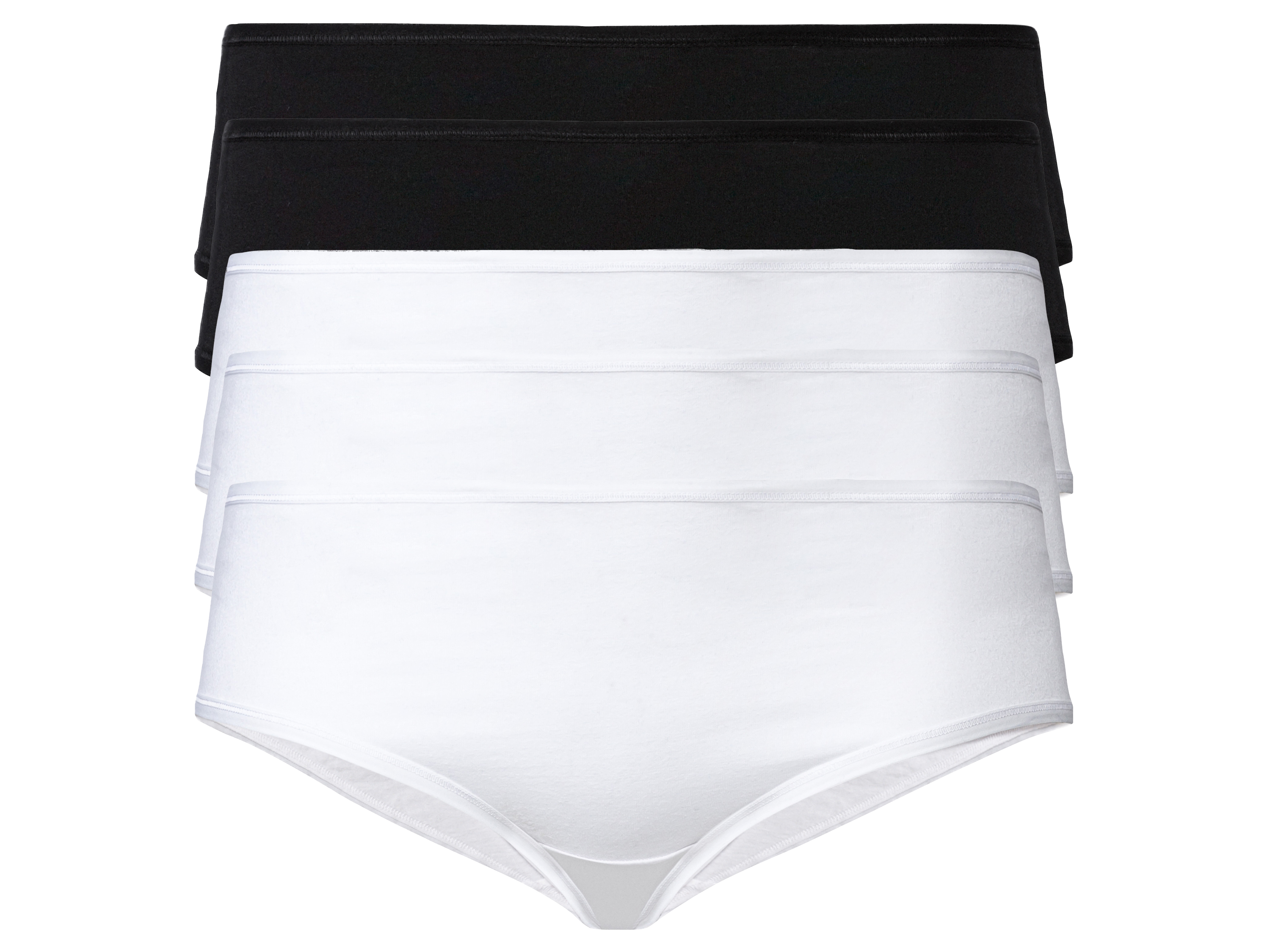 esmara® Hipstery damskie z bawełną, 5 par (Czarny / biały, XL(48/50)) miniaturka