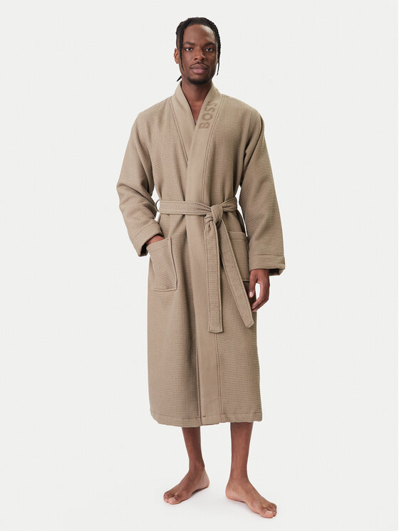 BOSS Szlafrok Waffle Kimono 50469787 Brązowy