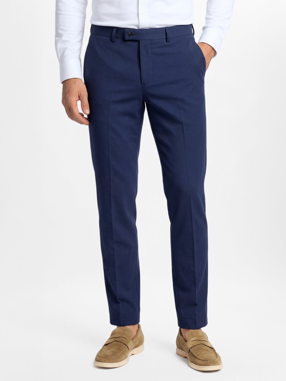 Finshley & Harding London Męskie spodnie garniturowe Mężczyźni Slim Fit niebieski, 40