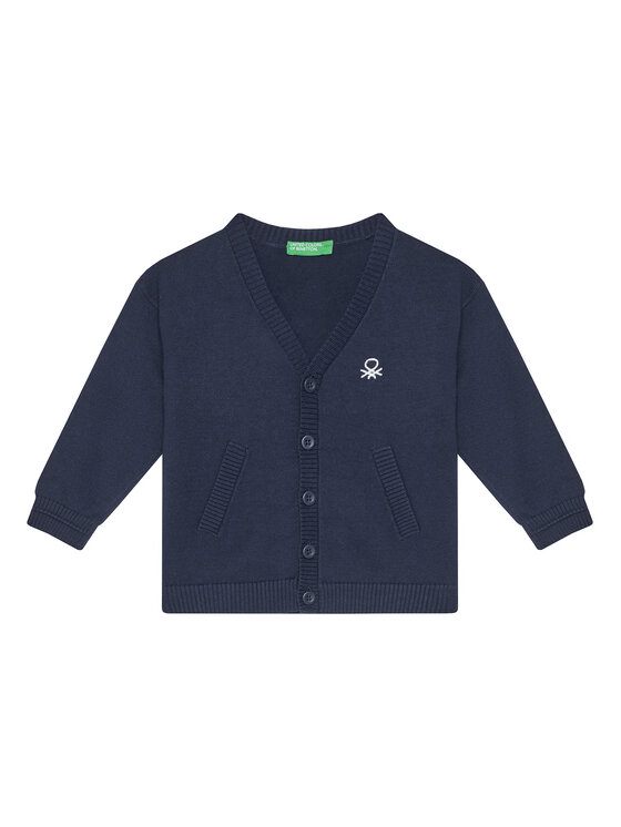 United Colors Of Benetton Kardigan 120YG600G Granatowy Regular Fit