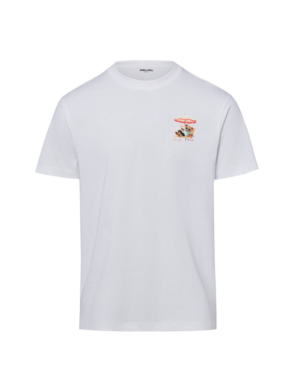 Chill Pill Koszulka męska - Lounge Bear Mężczyźni Bawełna (100%) biały, S