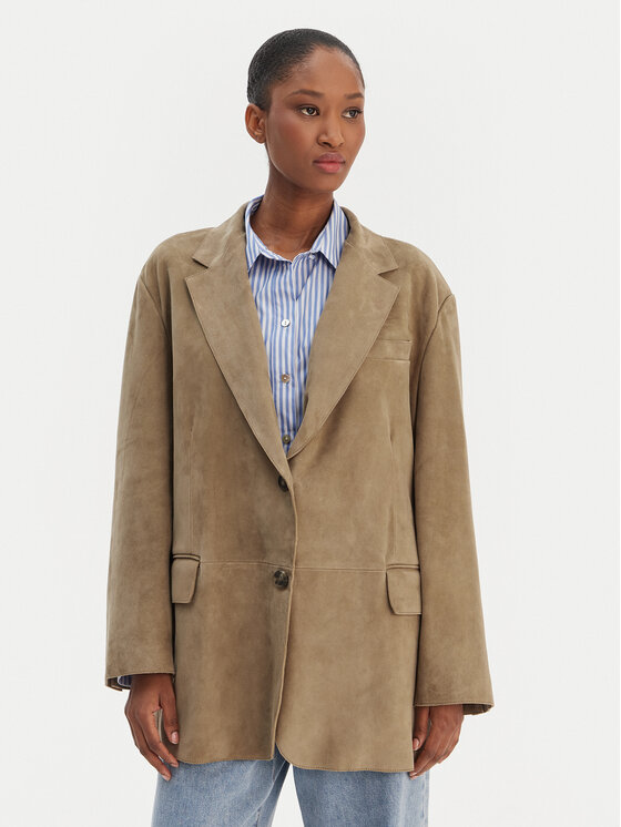 Weekend Max Mara Marynarka Cedro 2615441051 Khaki Relaxed Fit