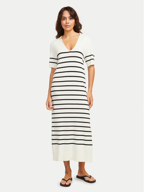 JJXX Sukienka dzianinowa Layla 12269784 Écru Regular Fit