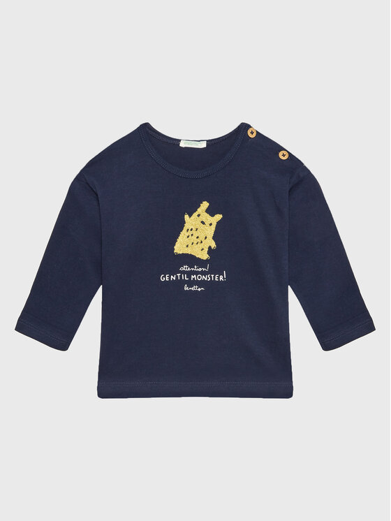 United Colors Of Benetton Bluzka 3ATNA101R Granatowy Regular Fit