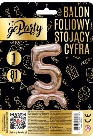 Balon foliowy stojący 5 rose gold