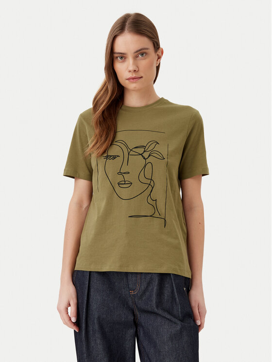 Vila T-Shirt Sybilla 14103247 Zielony Regular Fit