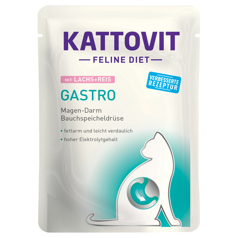 Kattovit Gastro w saszetkach - Łosoś z ryżem, 12 x 85 g