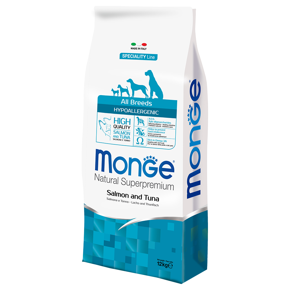 Monge Superpremium All Breeds Adult Hypo z łososiem i tuńczykiem - 2 x 12 kg
