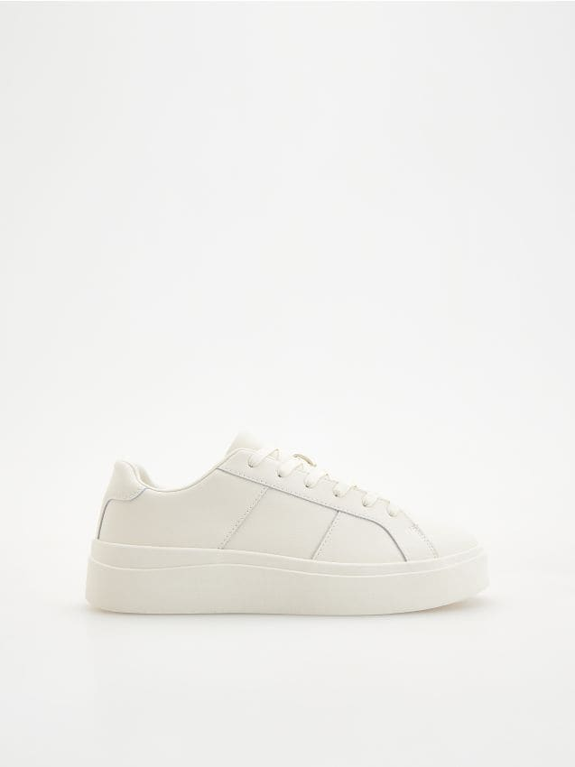 Reserved - Skórzane sneakersy - biały