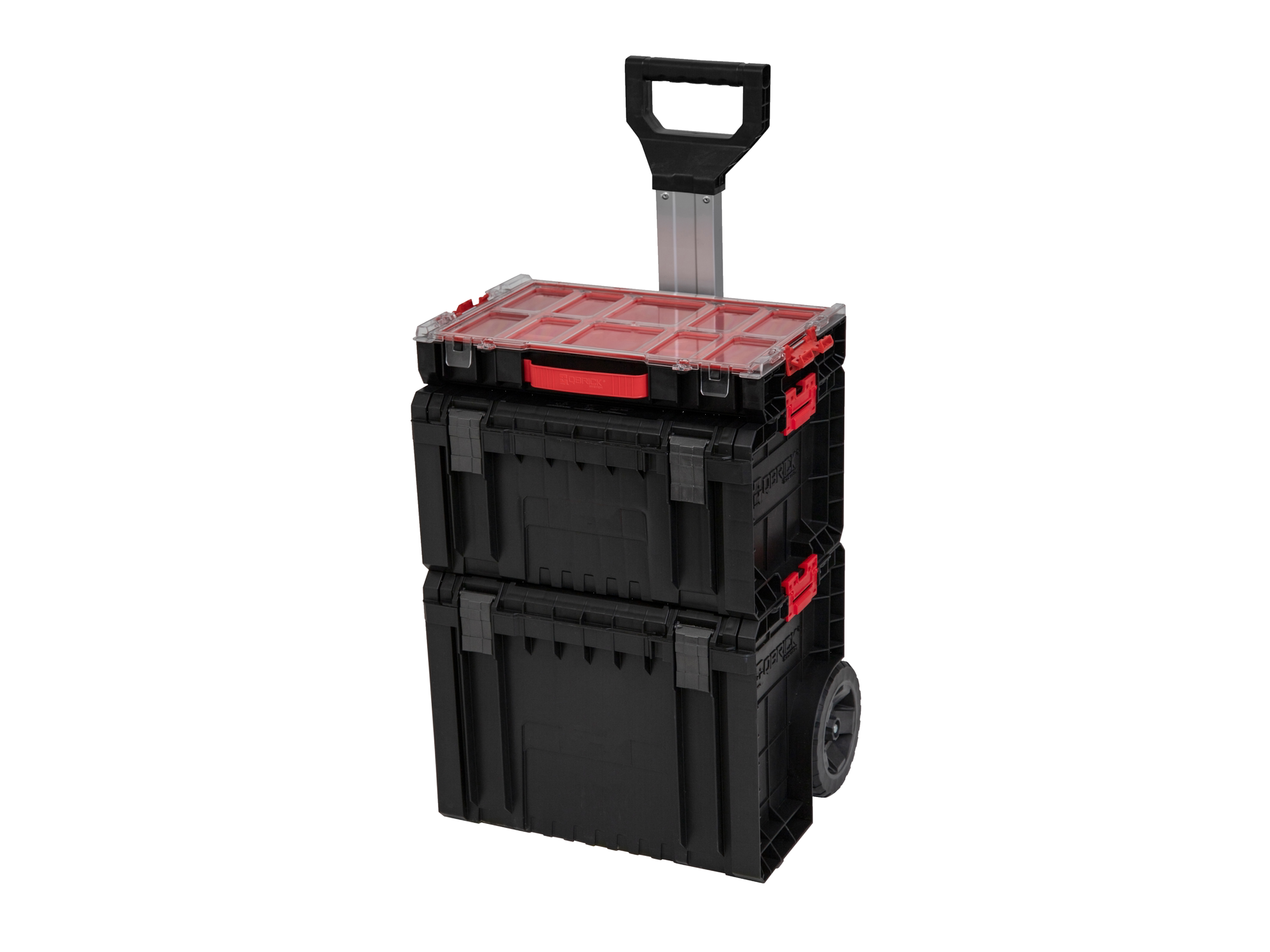 Qbrick System Zestaw skrzynek narzędziowych na kółkach, PRO Cart + RRO Toolbox + PRO Organizer 100