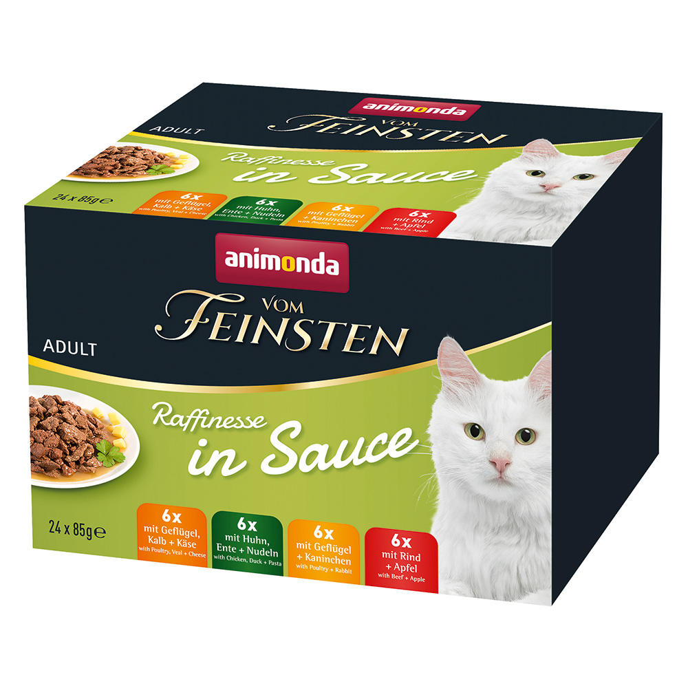 Pakiet mieszany animonda vom Feinsten Adult Raffinesse w sosie - Pakiet mieszany 1 (4 smaki, 24 x 85 g)