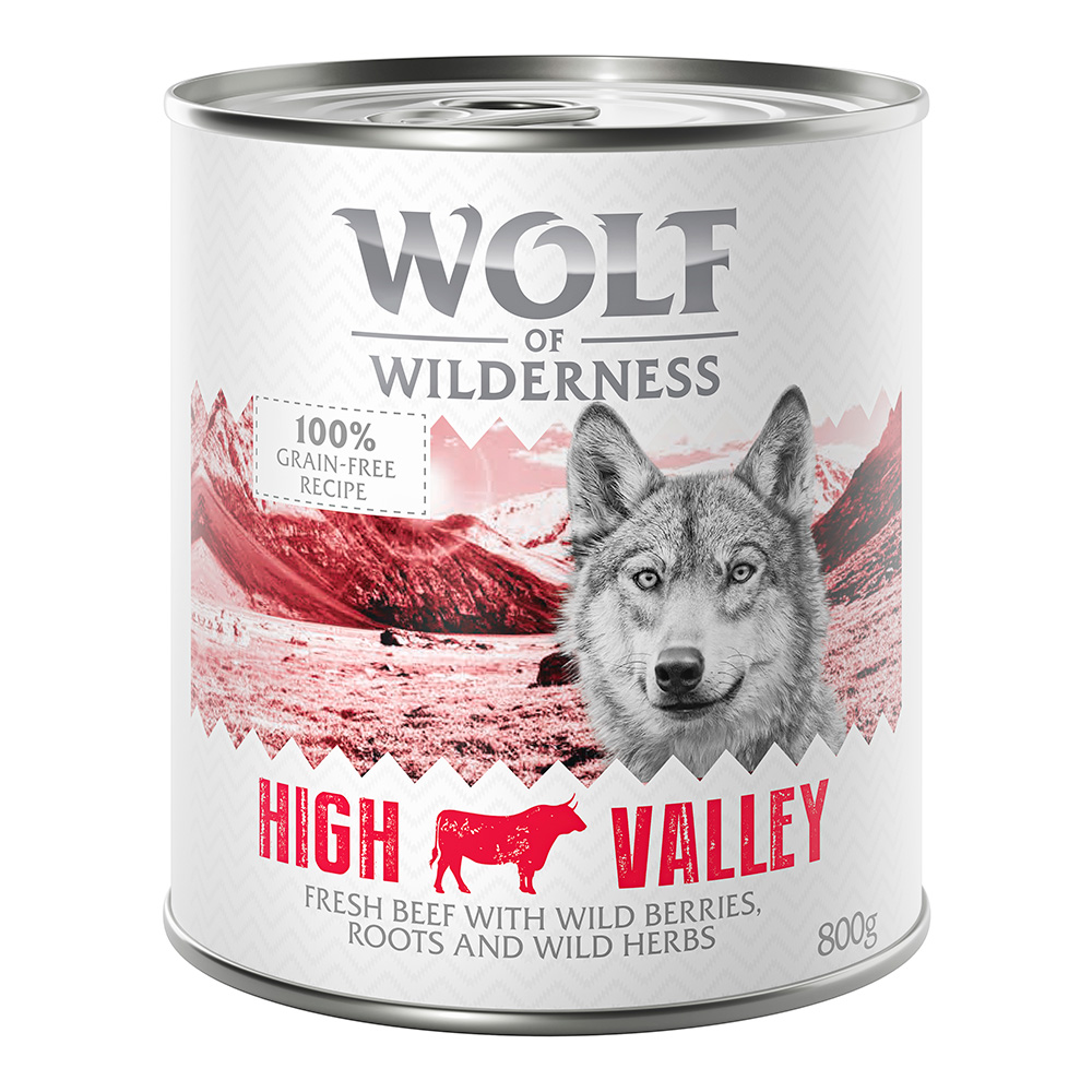 Megapakiet Wolf of Wilderness Monoprotein Adult, 24 x 800 g - High Valley, wołowina