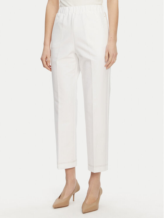 Max Mara Leisure Chinosy 2516781047650 Biały Regular Fit