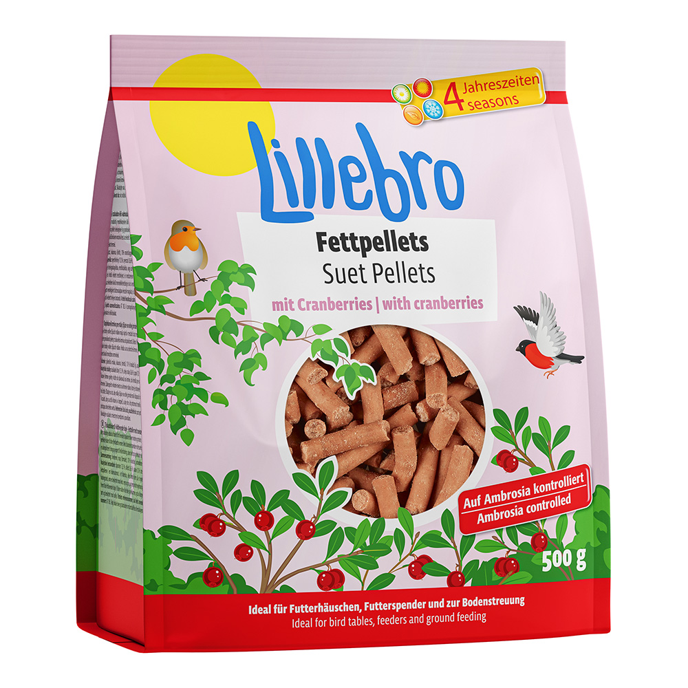 Lillebro Fettpellets, granulki tłuszczowe z żurawiną  - 500 g miniaturka