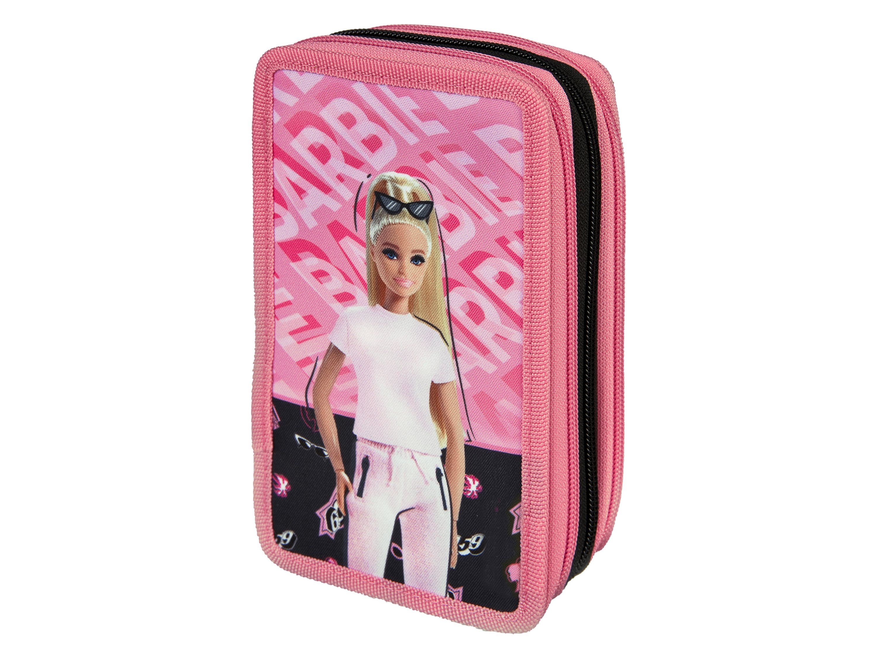 Barbie Potrójny piórnik z wyposażeniem (Czarny) miniaturka