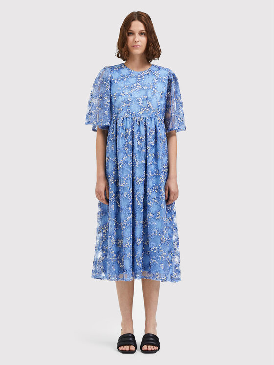 Selected Femme Sukienka koktajlowa Justine 16085467 Niebieski Loose Fit