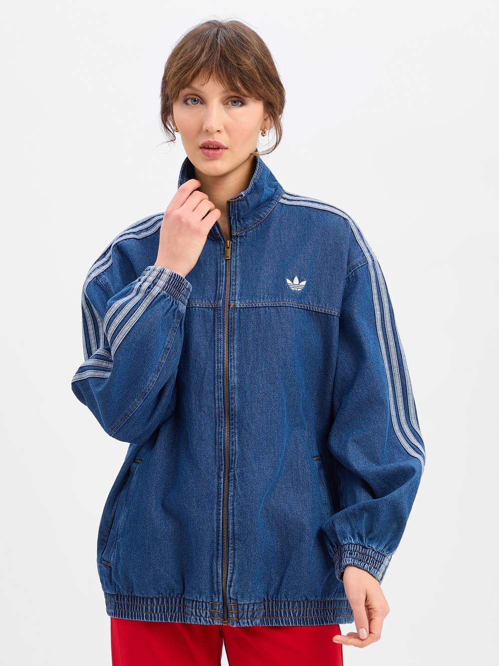 adidas Originals Damska kurtka dżinsowa Kobiety Jeansy niebieski, M