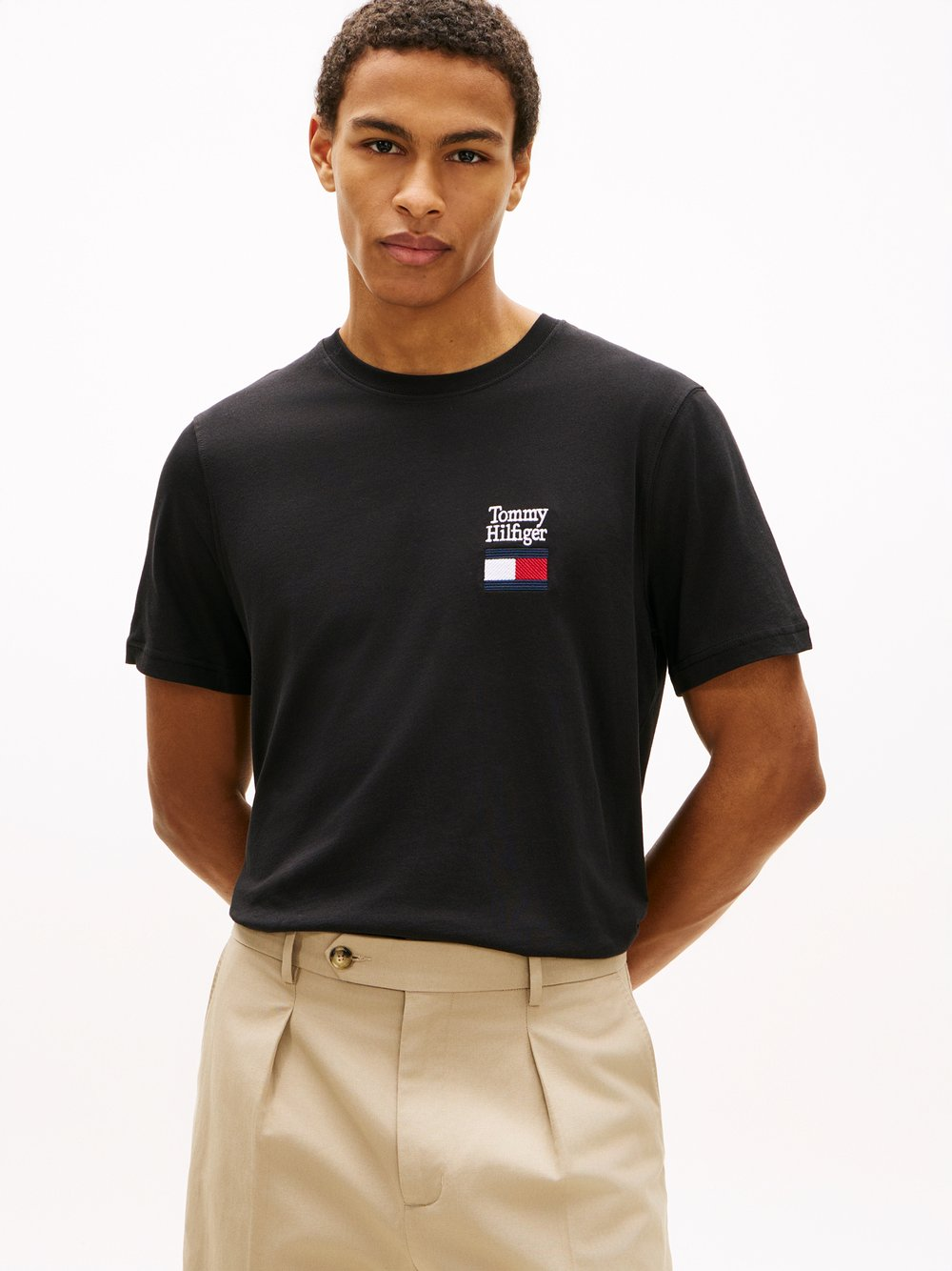 Tommy Hilfiger Koszulka męska Mężczyźni Bawełna czarny, S