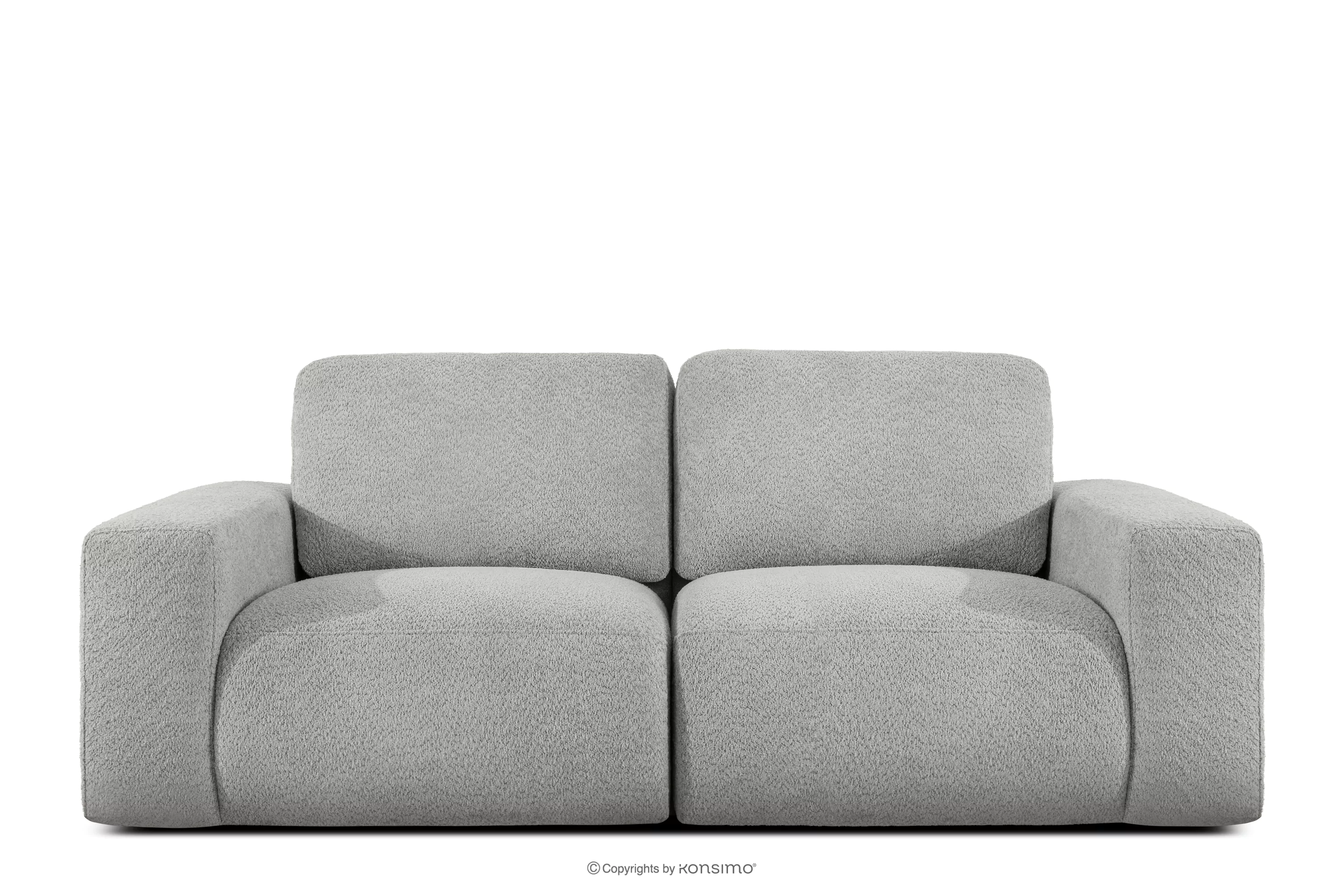 Sofa dwuosobowa modułowa w tkaninie boucle jasny popielaty ZUCCO