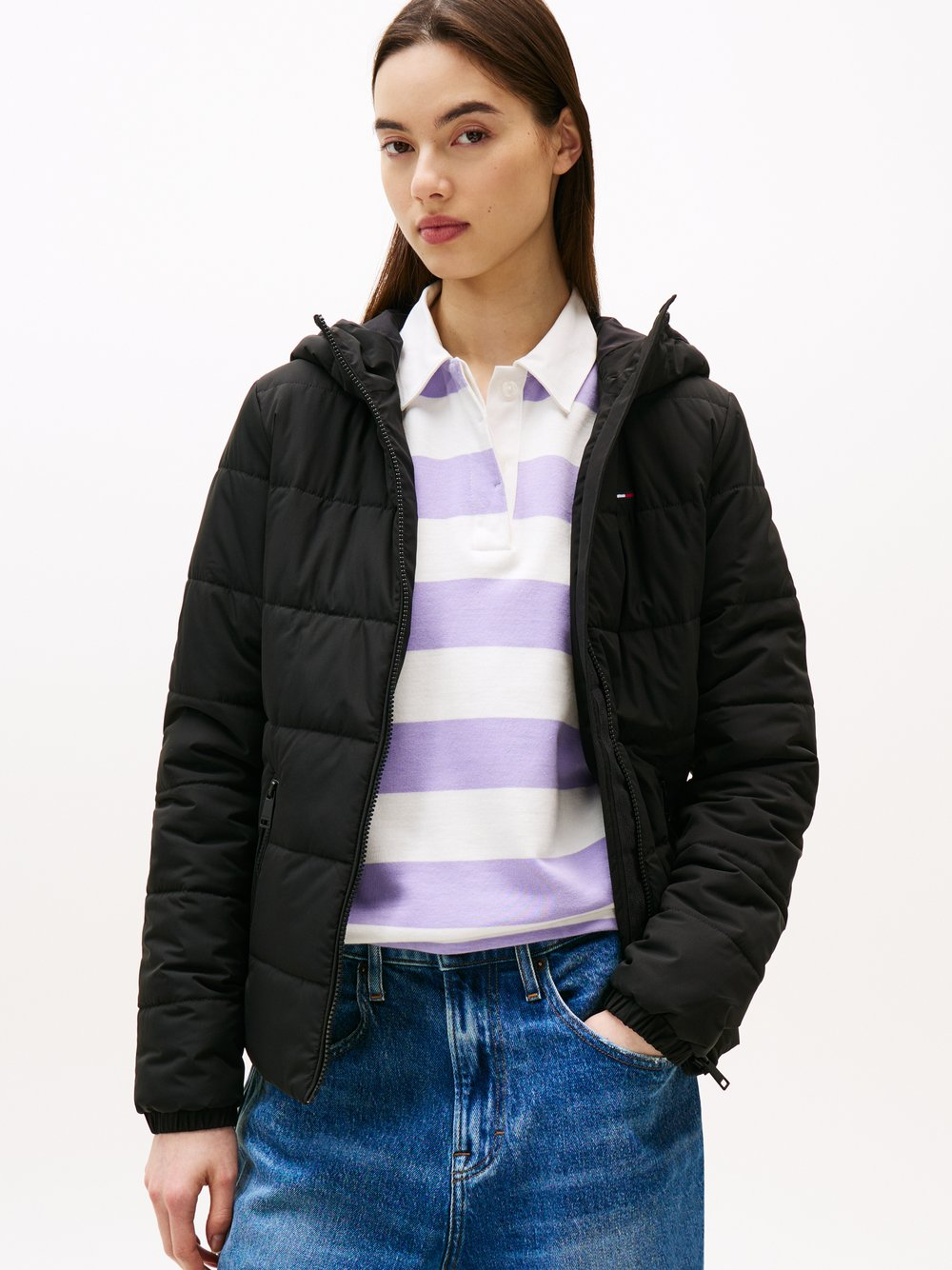 Tommy Jeans Damska kurtka pikowana Kobiety Sztuczne włókno czarny, S