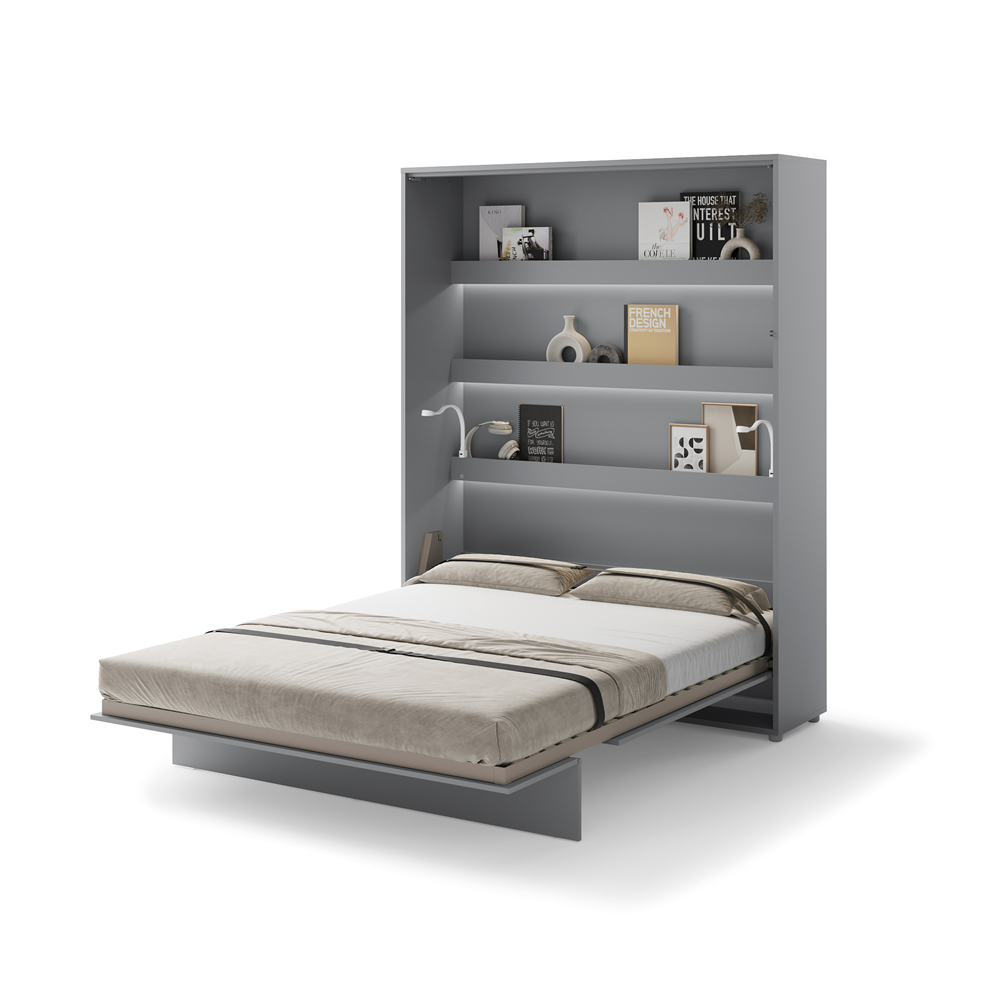 Półkotapczan pionowy BC-01 Bed Concept 140x200 cm Szary półkotapczan, półkotapczan lenart, półkotapczany lenart, meble lenart, bed concept, łóżko w szafie, składane łóżko, półkotapczany