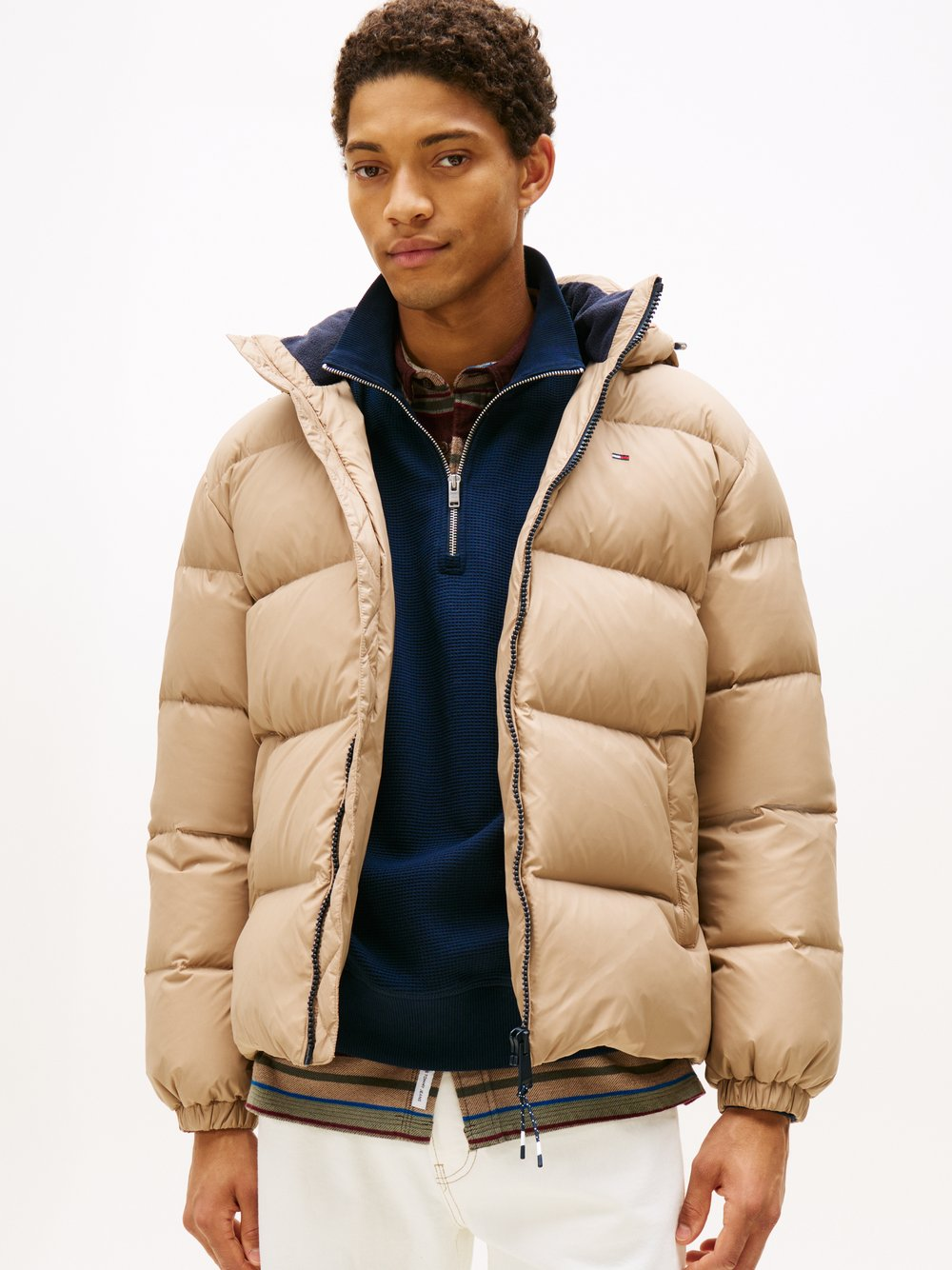 Tommy Jeans Pikowana kurtka męska Mężczyźni beżowy, XXL