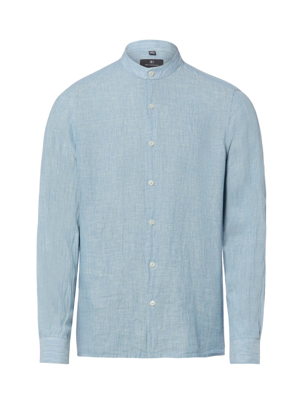 Nils Sundström Lniana koszula w stylu casual Mężczyźni Slim Fit len niebieski|biały, S