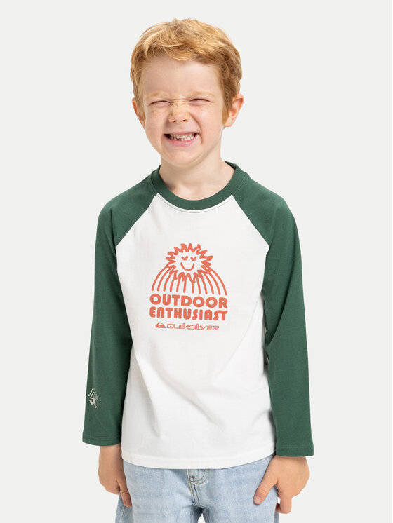 Quiksilver Bluzka Ev Spot On Raglan EQKZT03574 Biały Regular Fit
