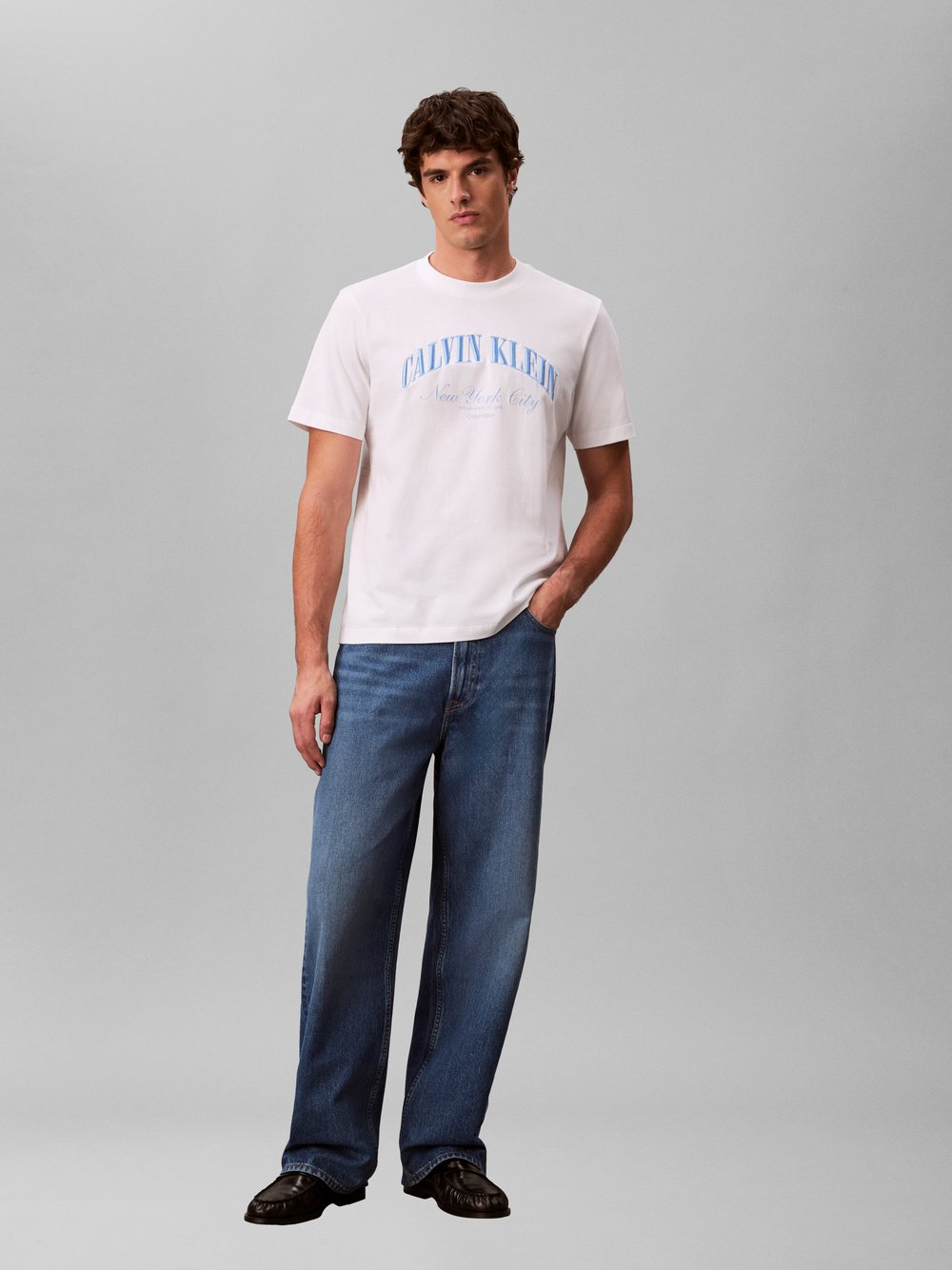 Calvin Klein Jeans Koszulka męska Mężczyźni Bawełna biały, M