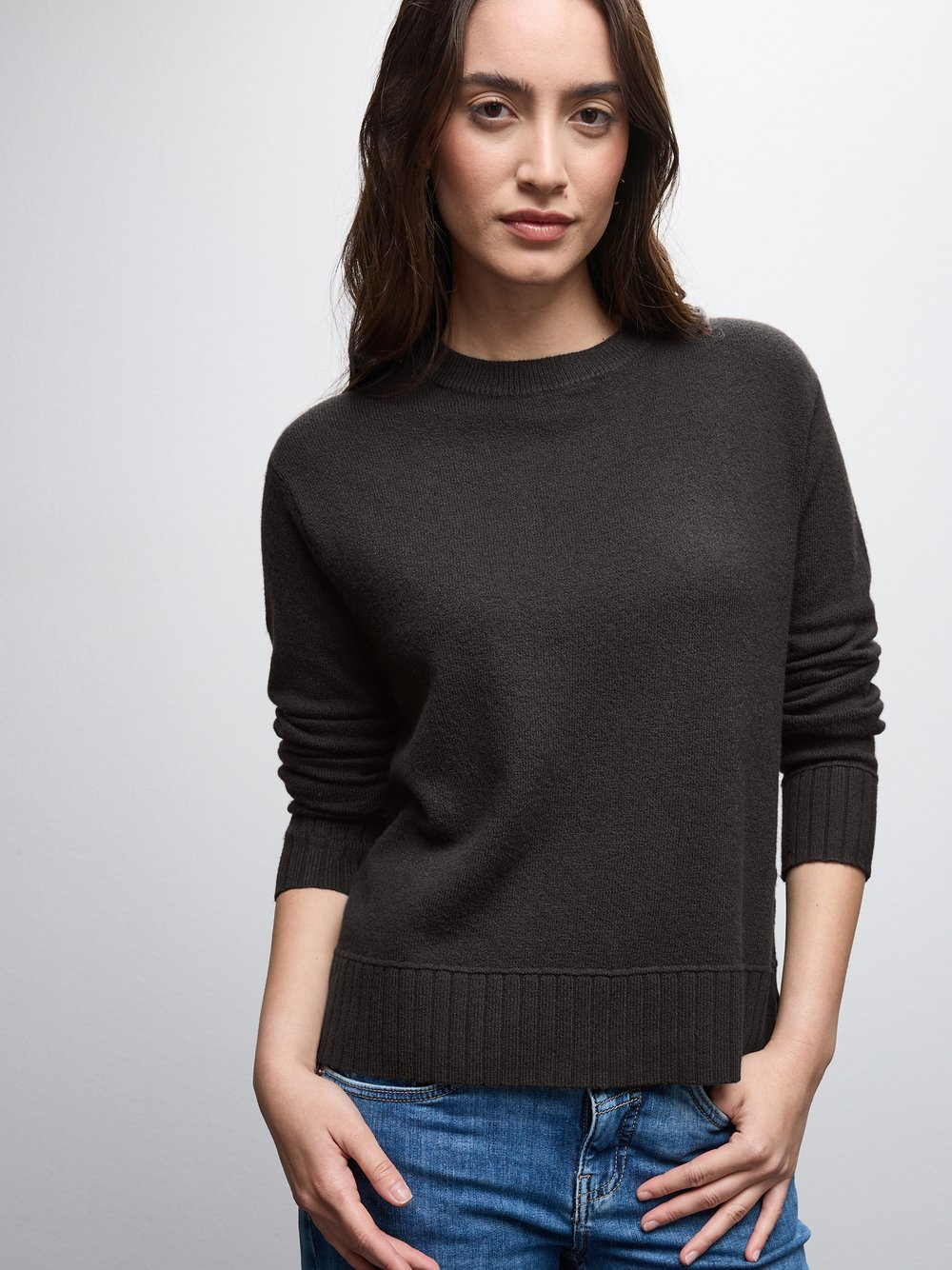 Street One Sweter damski z dzianiny Kobiety Sztuczne włókno brązowy, 42