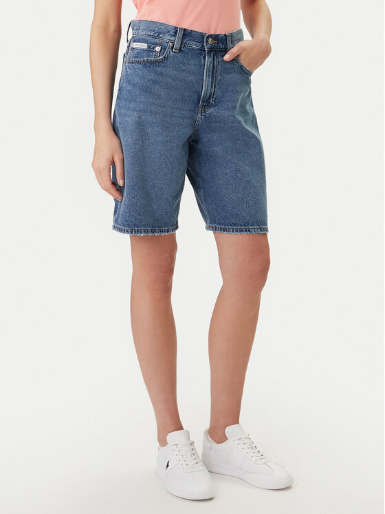 Calvin Klein Jeans Szorty jeansowe LV047F674G Niebieski Loose Fit