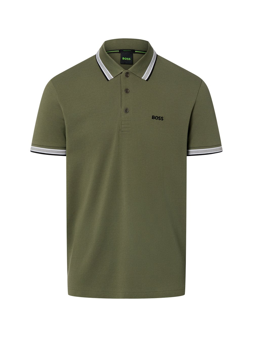 BOSS Green Męska koszulka polo - Paddy Mężczyźni Bawełna zielony, M