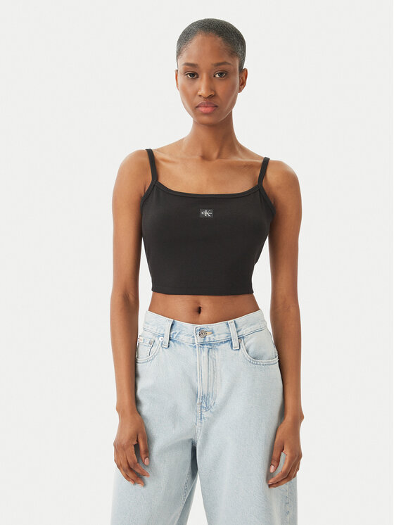 Calvin Klein Jeans Top LV047F221G Czarny Slim Fit