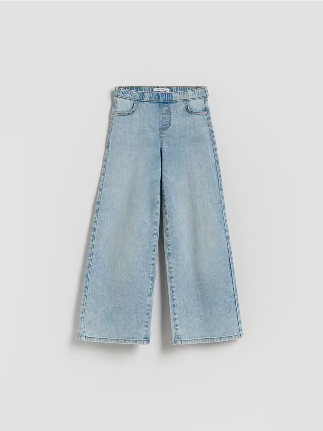 Reserved - Elastyczne jeansy wide leg - niebieski