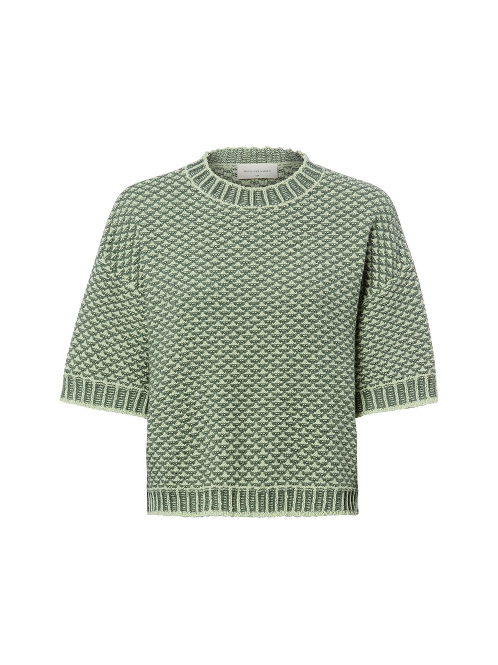 Msch Copenhagen Damski sweter z dzianiny z krótkim rękawem - MSCHCatina Pilla Kobiety zielony, M/L