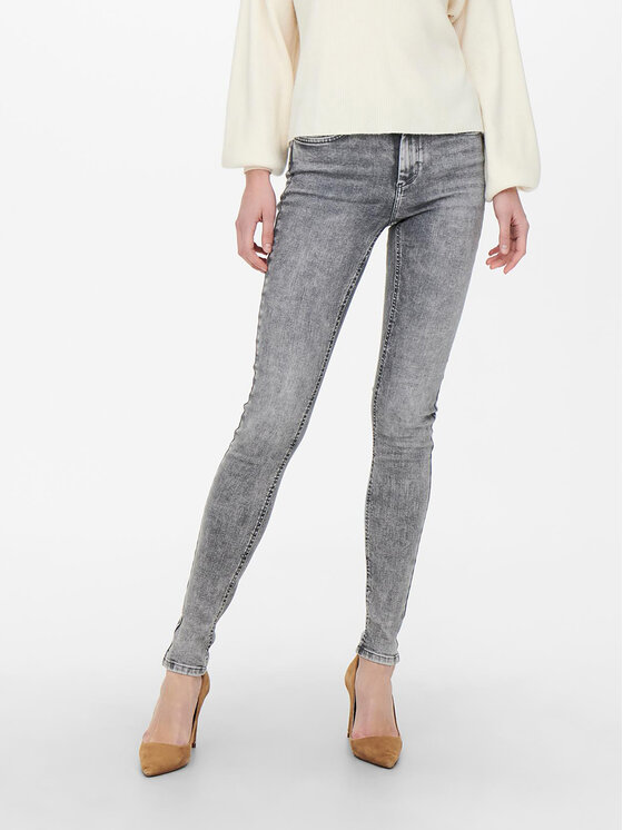ONLY Jeansy 15245366 Szary Skinny Fit