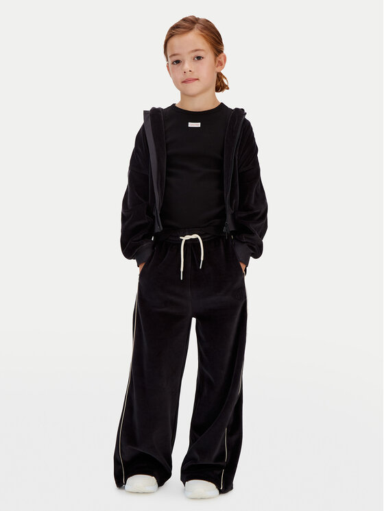 Calvin Klein Jeans Spodnie dresowe Velvet IG0IG03057 Czarny Regular Fit