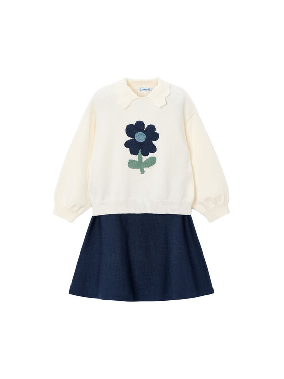 Mayoral Komplet bluza i spódniczka 4932 Beżowy Regular Fit